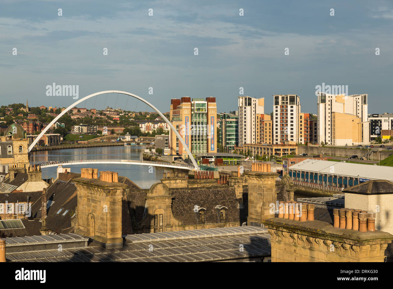 Newcastle upon Tyne river skyline, England Stock Photo