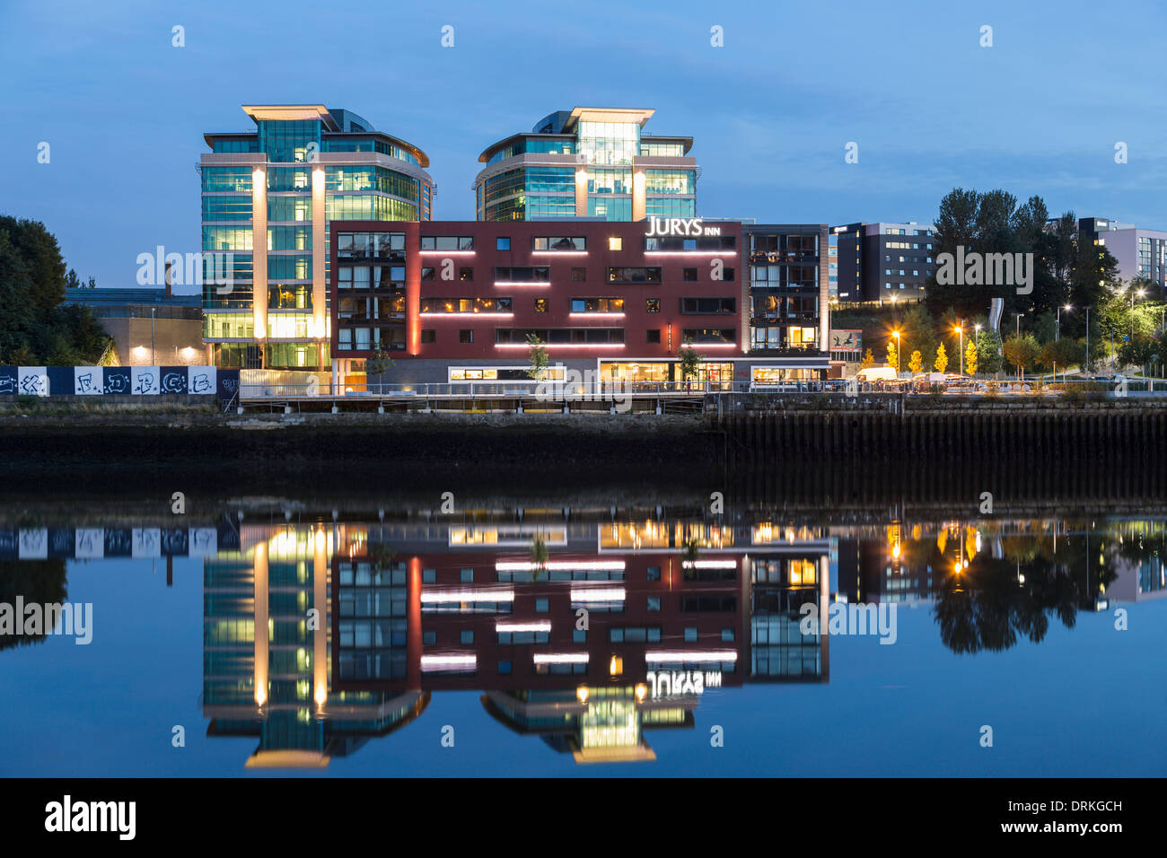 Office buildings Gateshead waterfront, Tyne and Wear, England Stock Photo