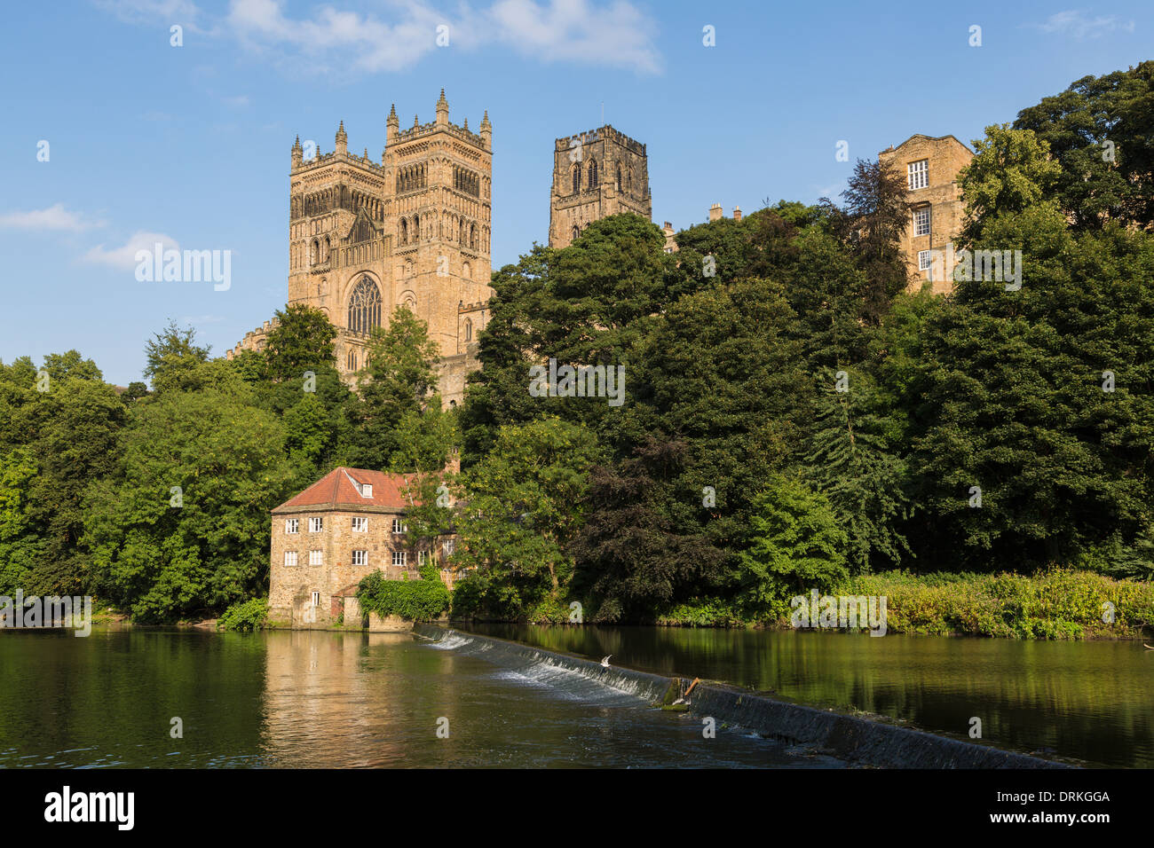 Durham Castle and River Wear, England Stock Photo
