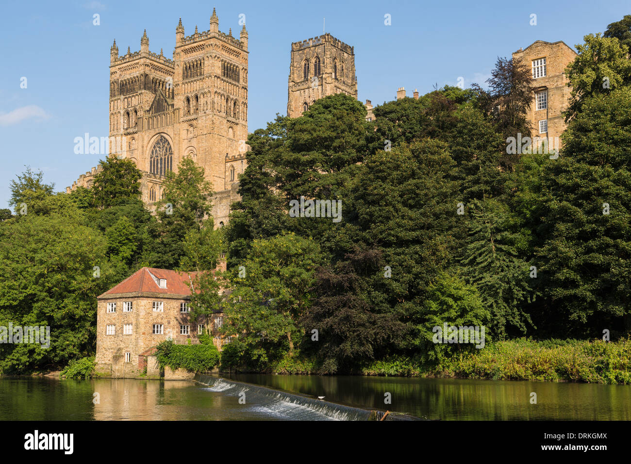Durham Castle and River Wear, England Stock Photo