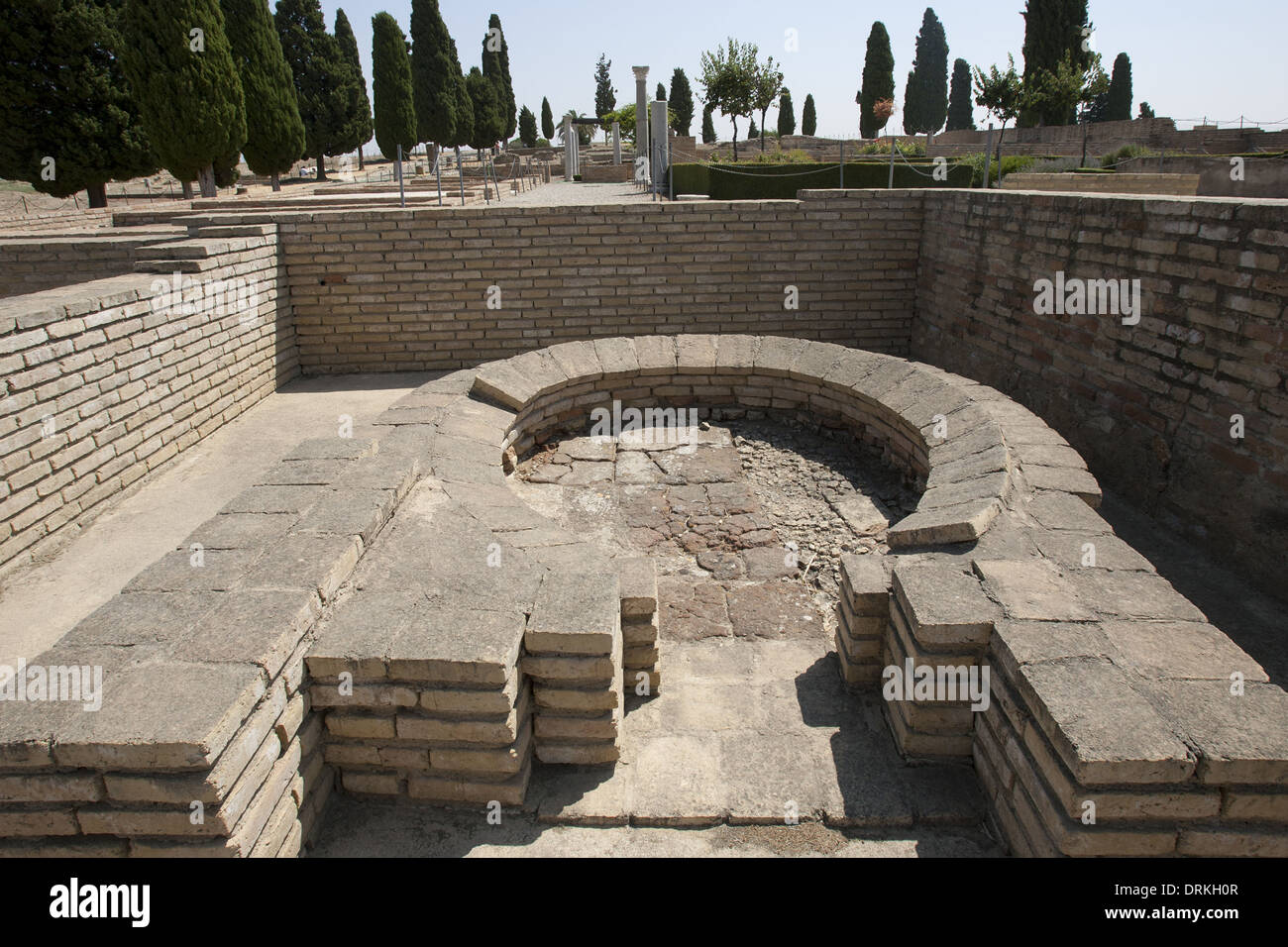Spain. Italica. Roman city founded c. 206 BC. House of the Birds. Bread oven. Andalusia. Stock Photo
