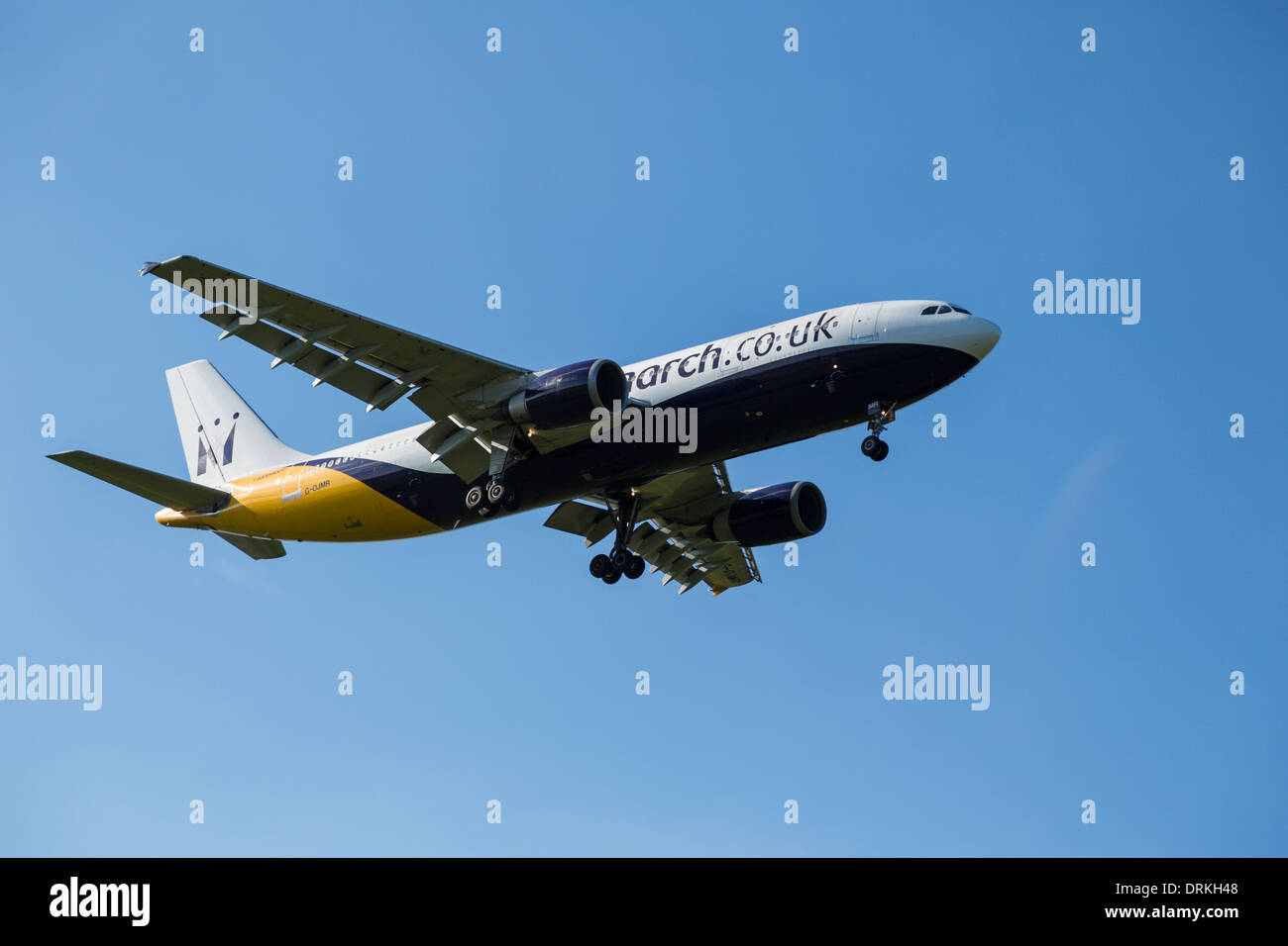Monarch airbus A300 to land Stock Photo