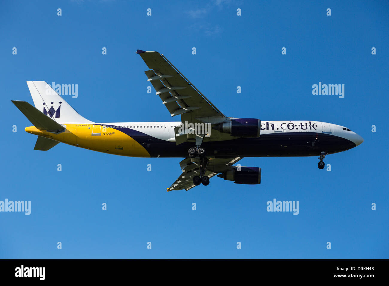 Monarch airbus A300 to land Stock Photo