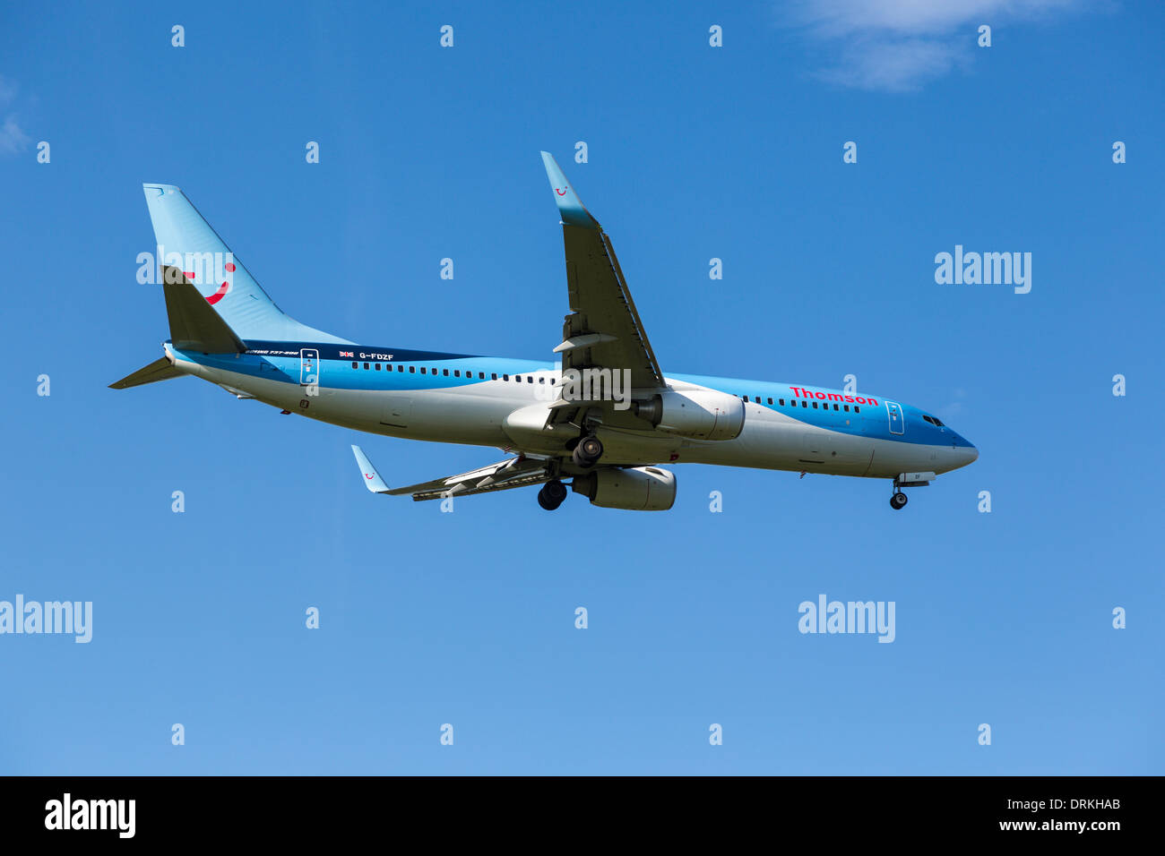 Thomson Boeing 737 to land Stock Photo