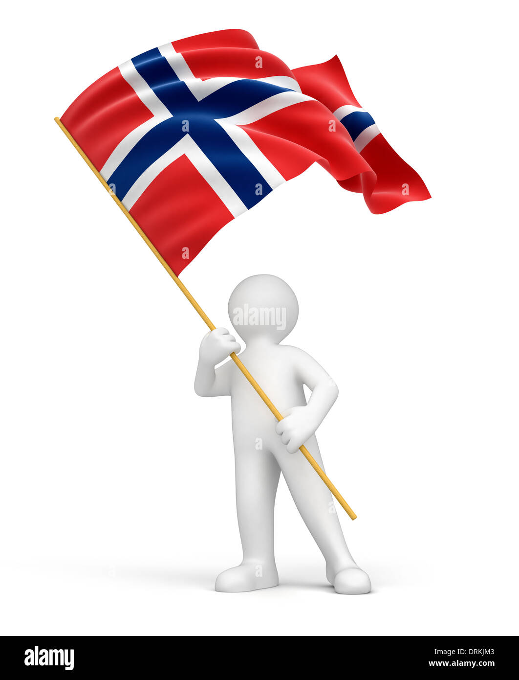 Man and Norwegian flag (clipping path included Stock Photo - Alamy