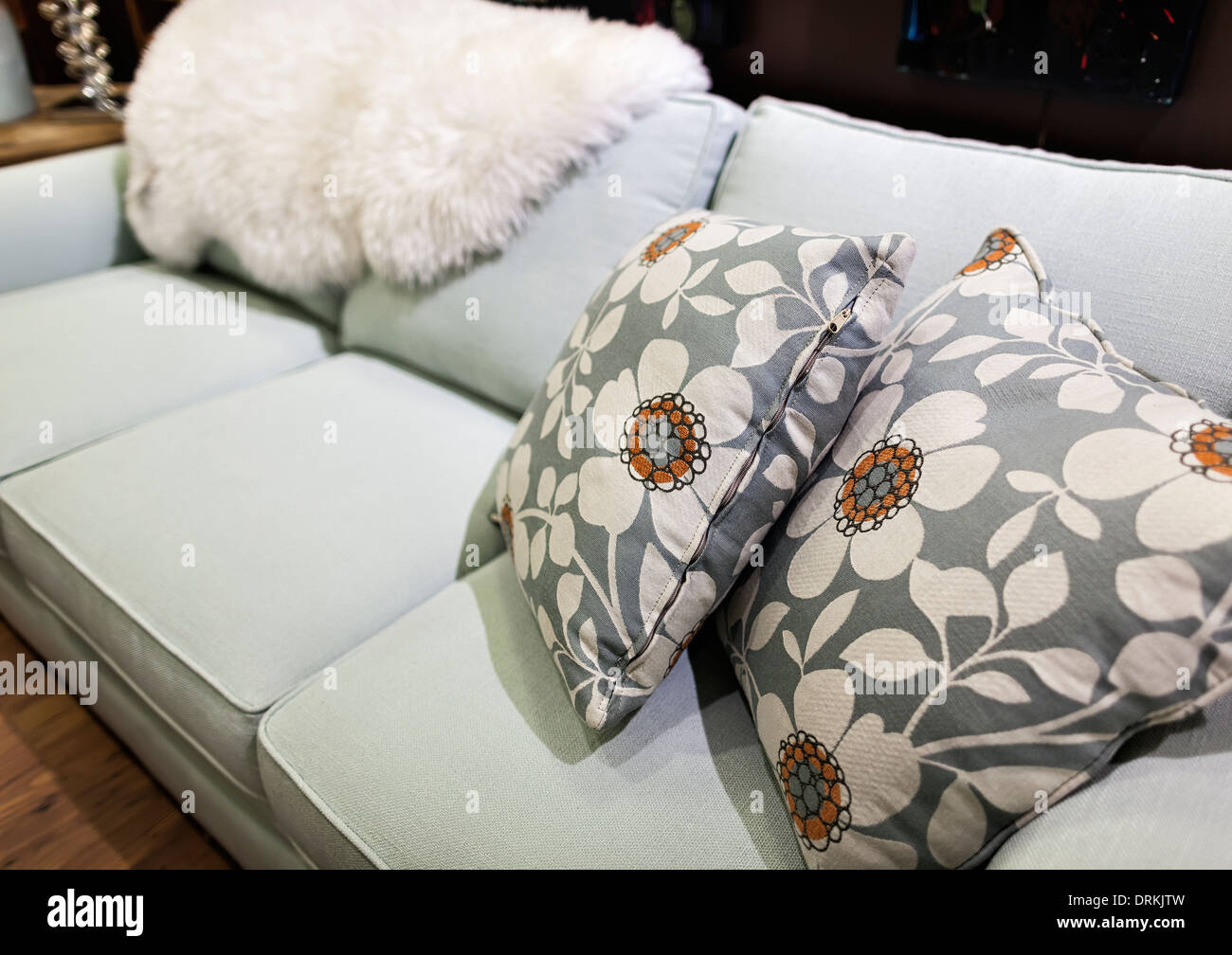 Pillows on a sofa in a design studio Stock Photo