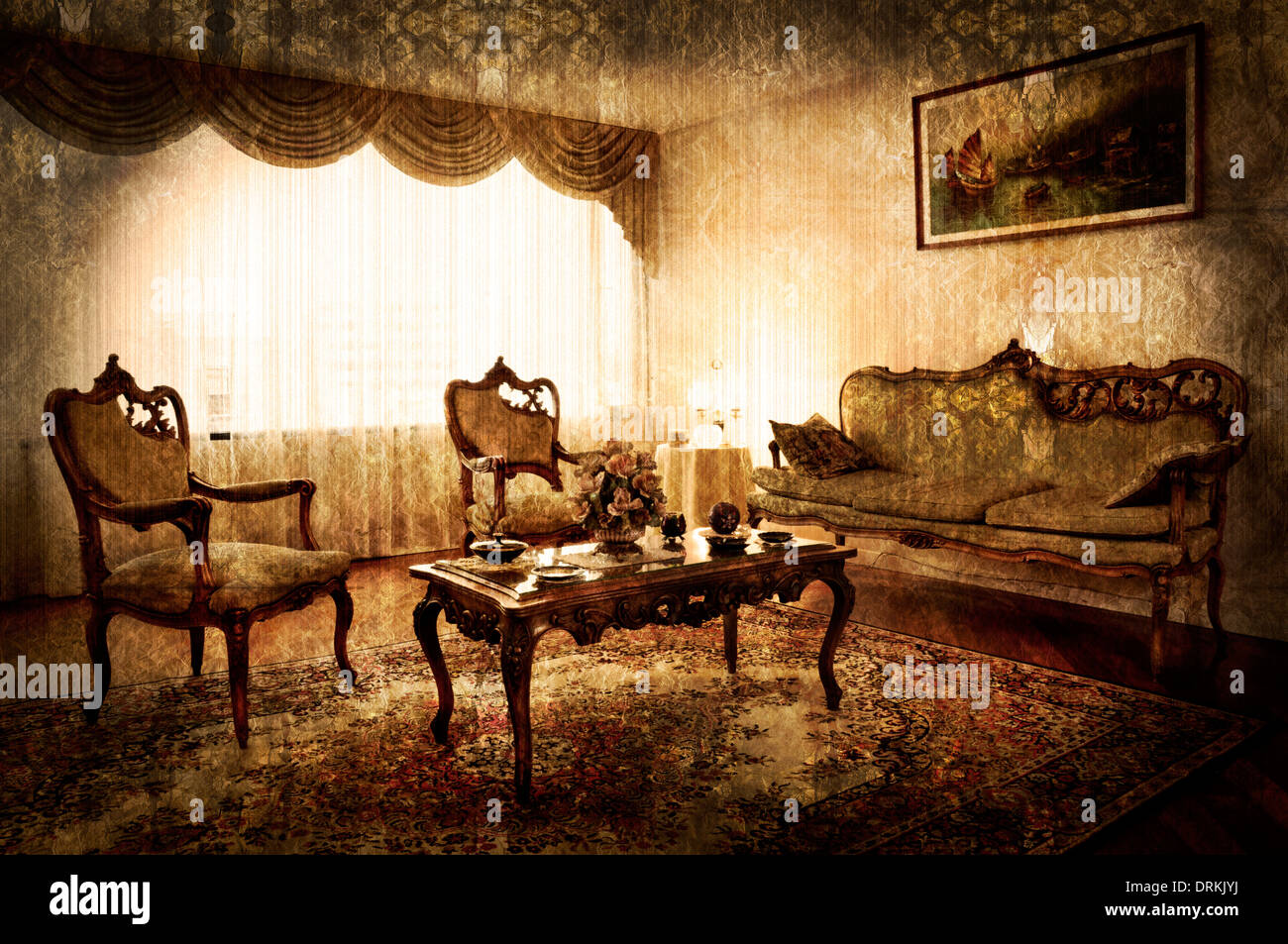 old style living room Stock Photo - Alamy