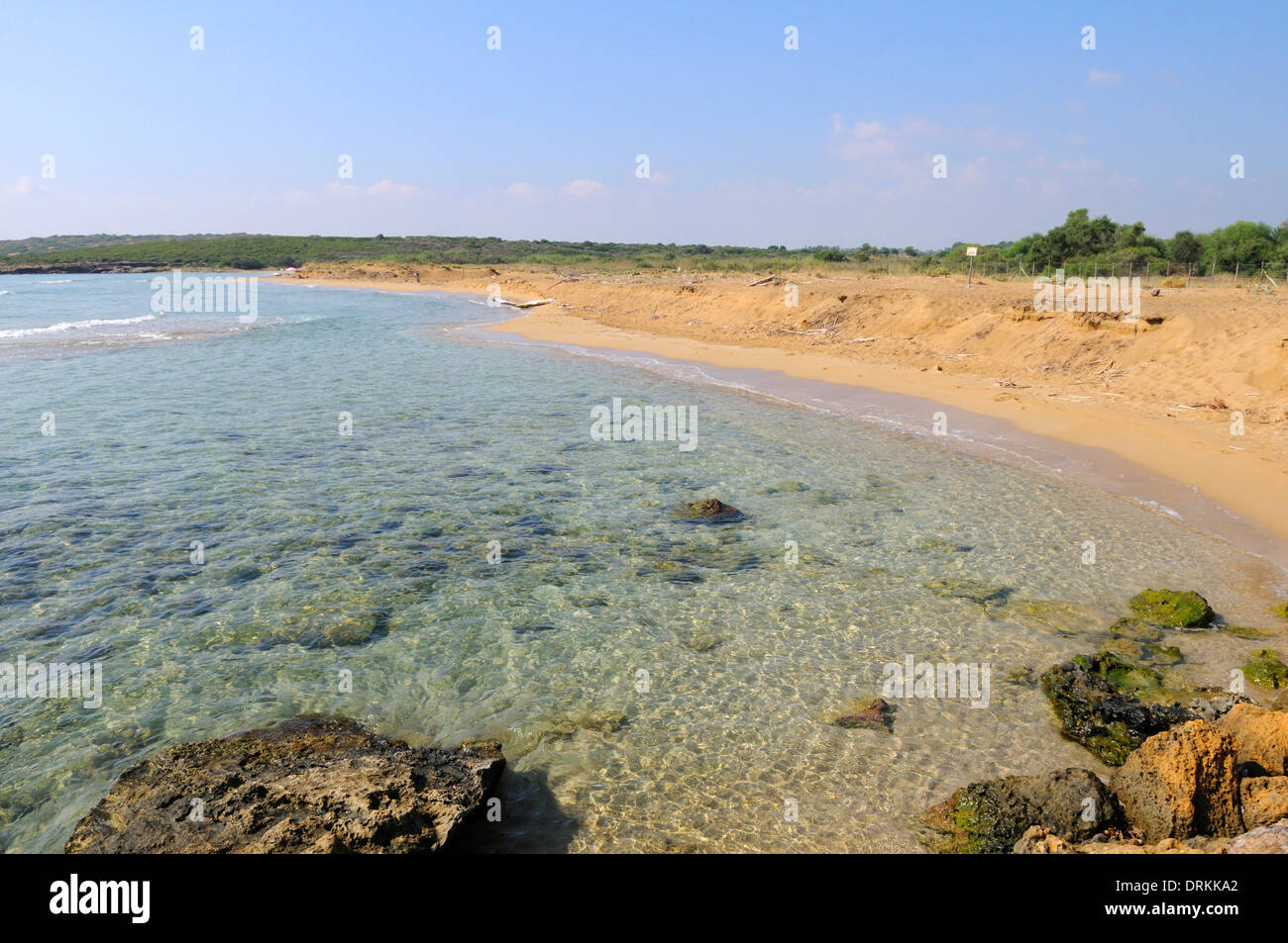 Seaside on the Stampace beach, a beautiful place into  the Vendicari Natural Reserve in Sicily Stock Photo