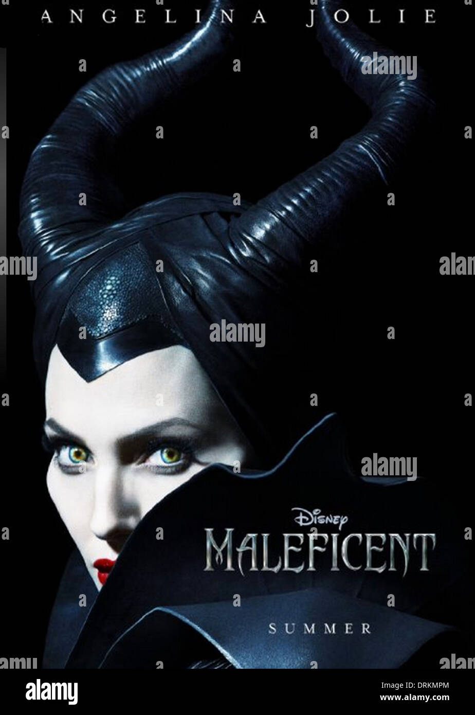 MALEFICENT  Pre-release poster for 2014 Disney/Moving Picture Company film with Angelia Jolie based on the Sleeping Beauty tale Stock Photo