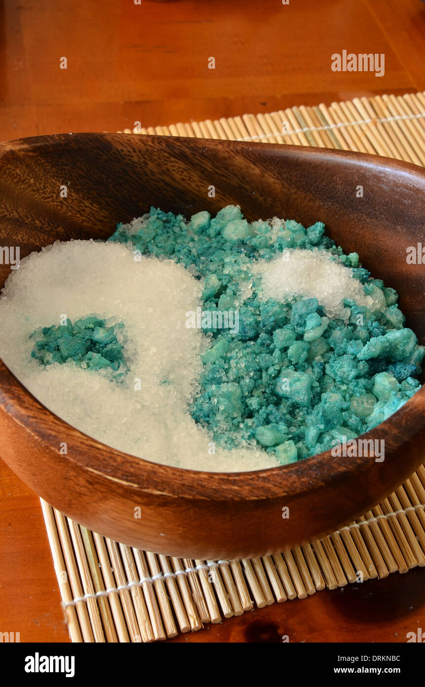 Bath salts in ying yang pattern Stock Photo