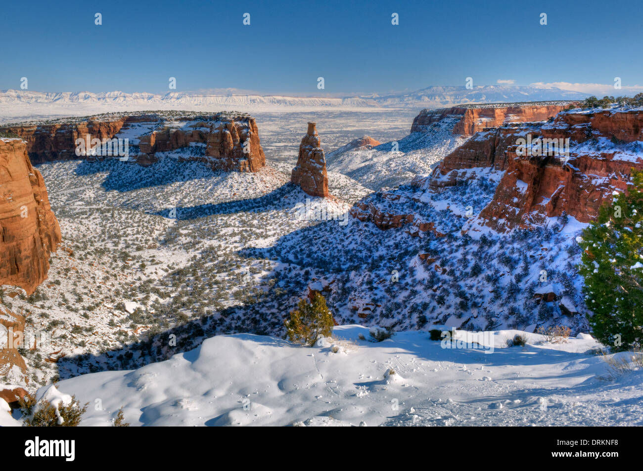 Independence Monument, the city of Grand Junction, and the Book Cliffs