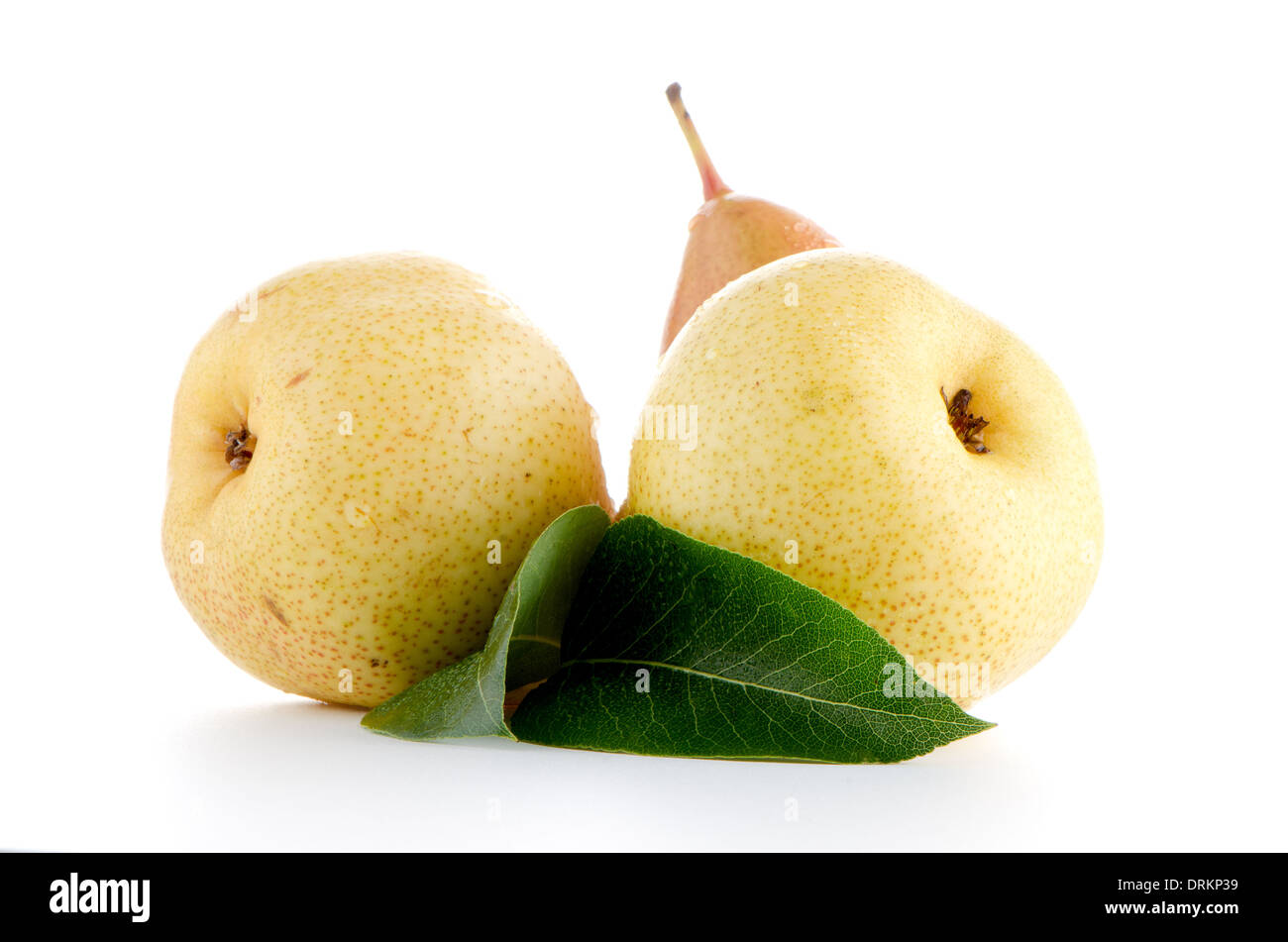 Three ripe pears isolated on white background Stock Photo - Alamy