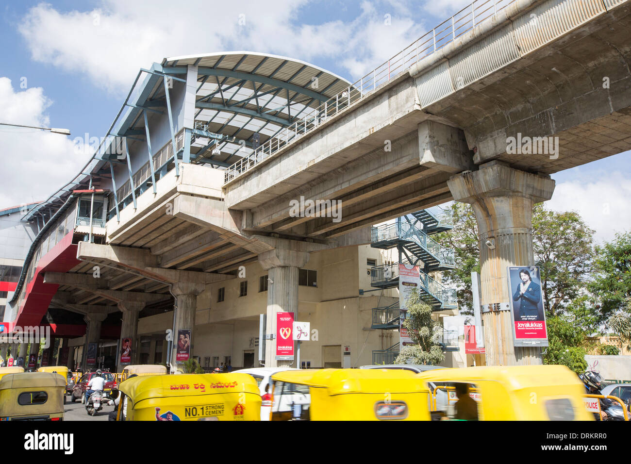 The Metro system in Bangalore, karnataka State, India. Stock Photo