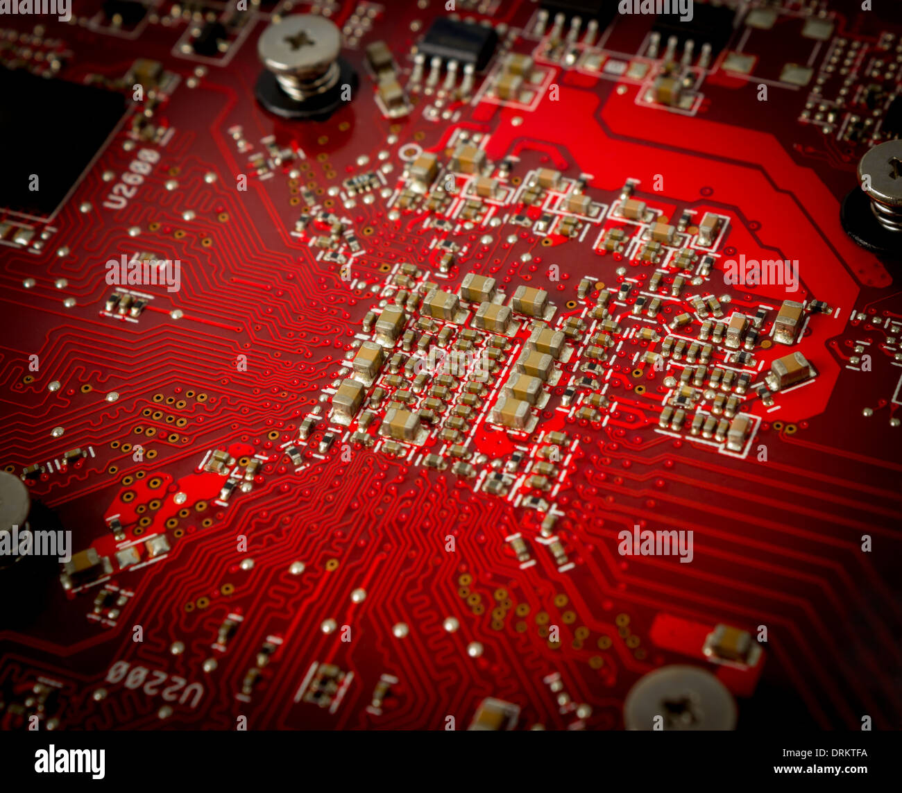 Electronic components on the circuit board computer Stock Photo