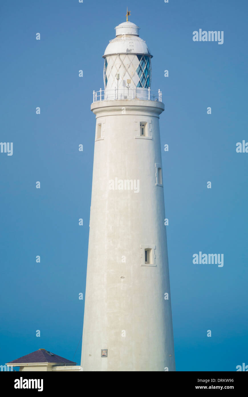 Lighthouse on St Mary's Island. Whitley Bay, Tyne and Wear Stock Photo