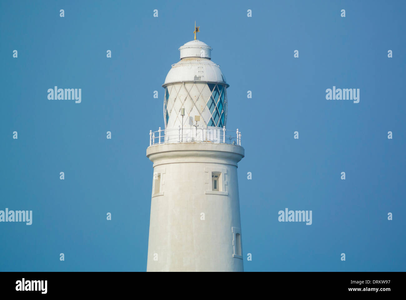 Lighthouse on St Mary's Island. Whitley Bay, Tyne and Wear Stock Photo