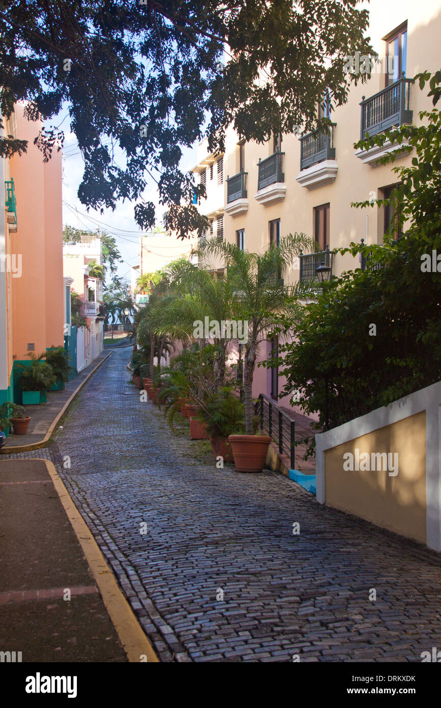Street scene near El Convento hotel in Old San Juan, Puerto Rico Stock Photo