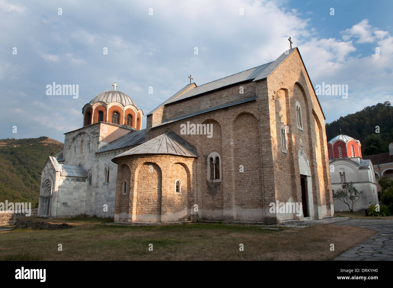 The Virgin's Church and St. Nicholas Church, Studenica monastery , Kraljevo, Serbia Stock Photo