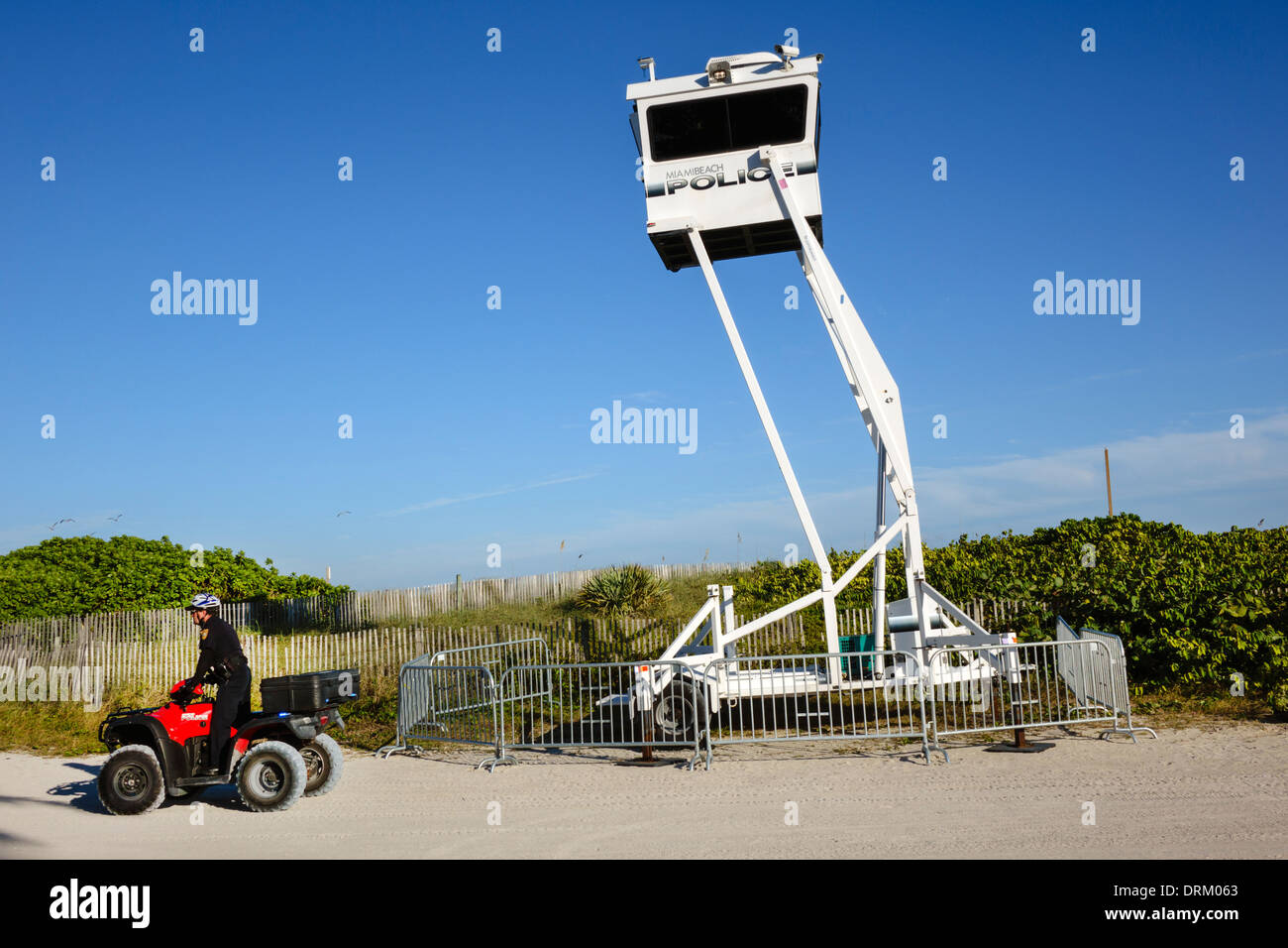 Miami Beach Florida,police,lift,viewing,station,crowd control,patrol