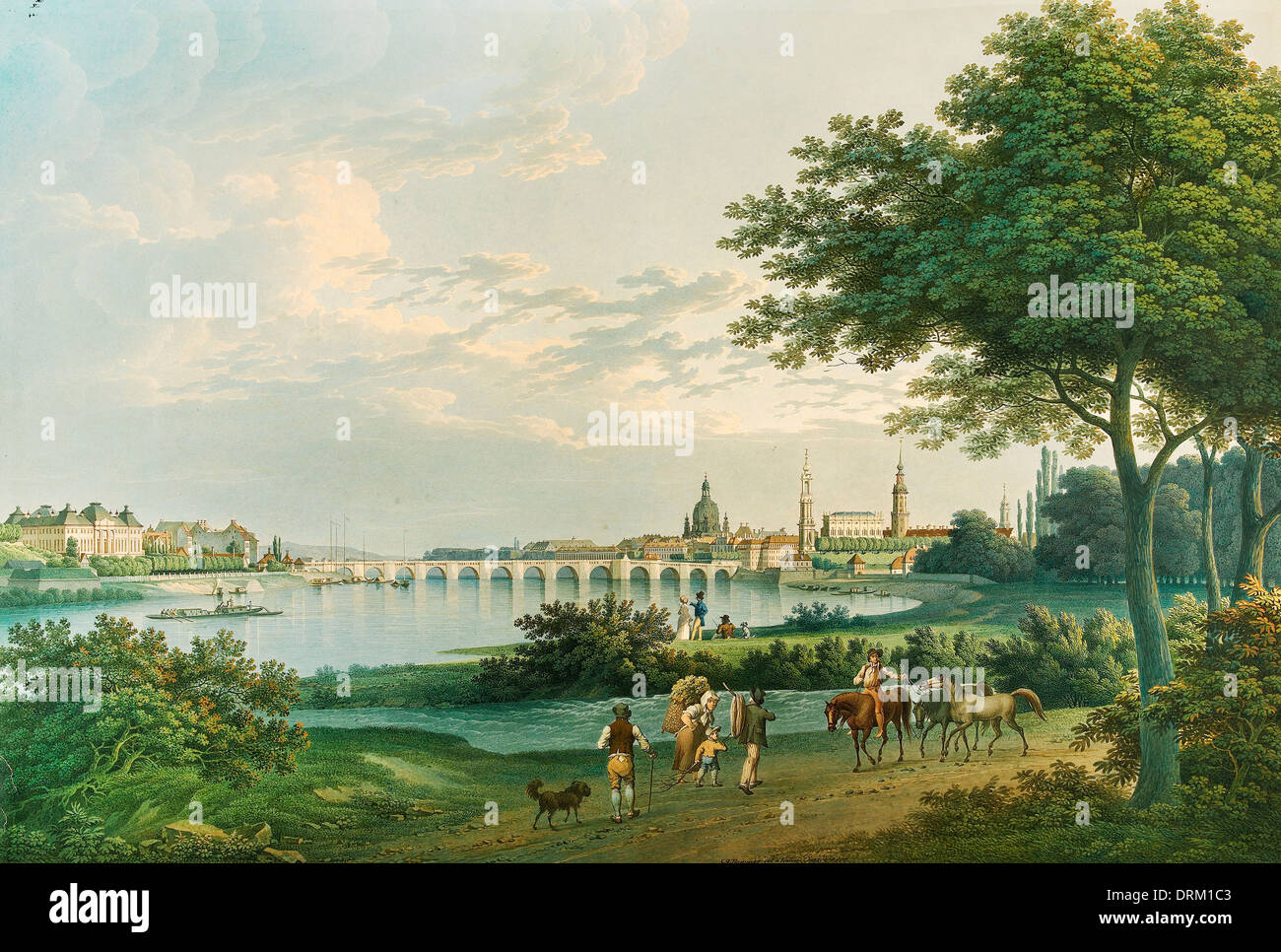 Christian Gottlob Hammer, View of Dresden 1810 Watercolor over graphite. The J. Paul Getty Museum. Stock Photo