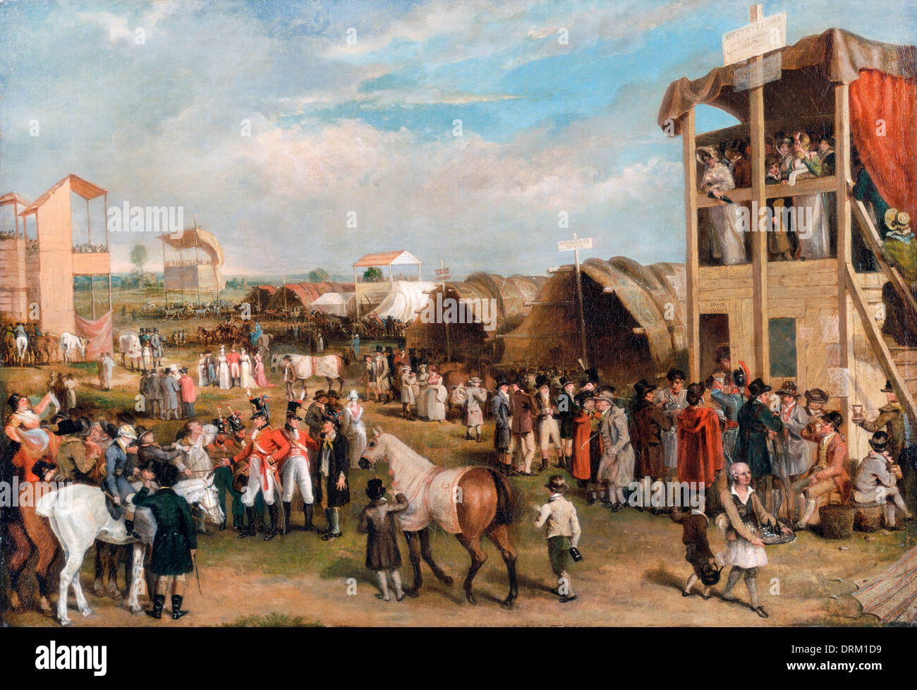 Charles Turner, An Extensive View of the Oxford Races. Circa 1820. Oil on canvas. Yale Center for British Art, New Haven, USA. Stock Photo
