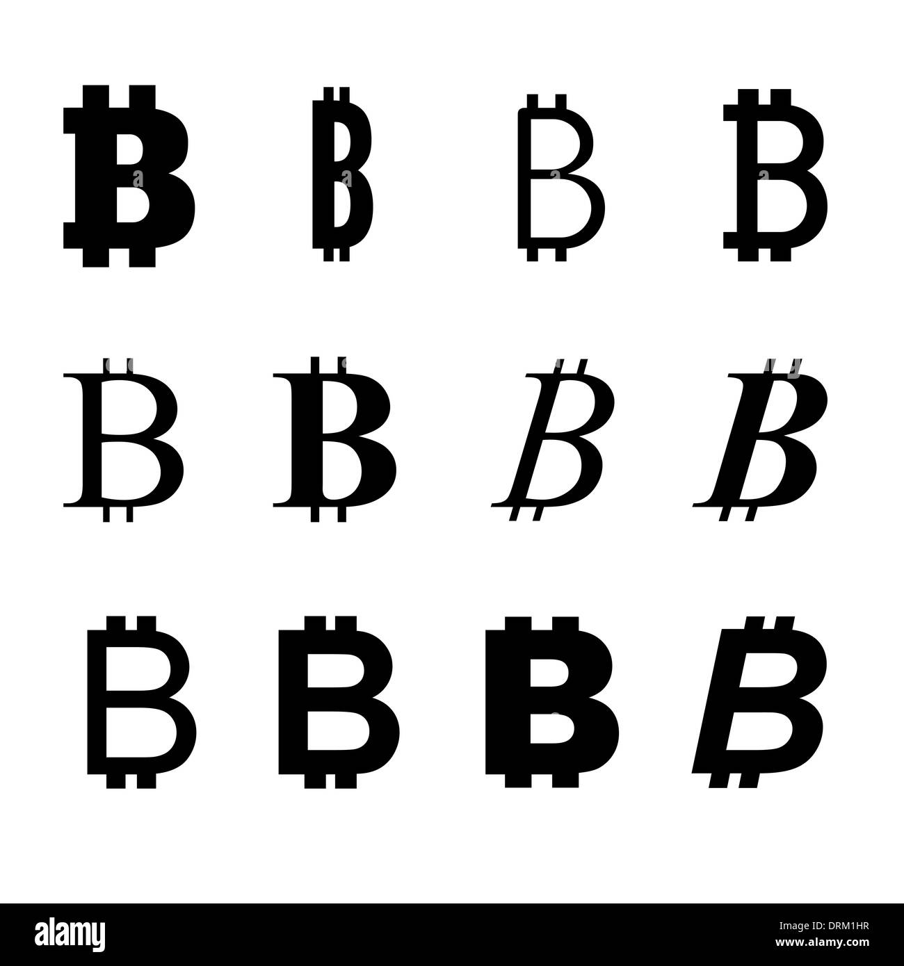 Bitcoin symbol variation Stock Photo