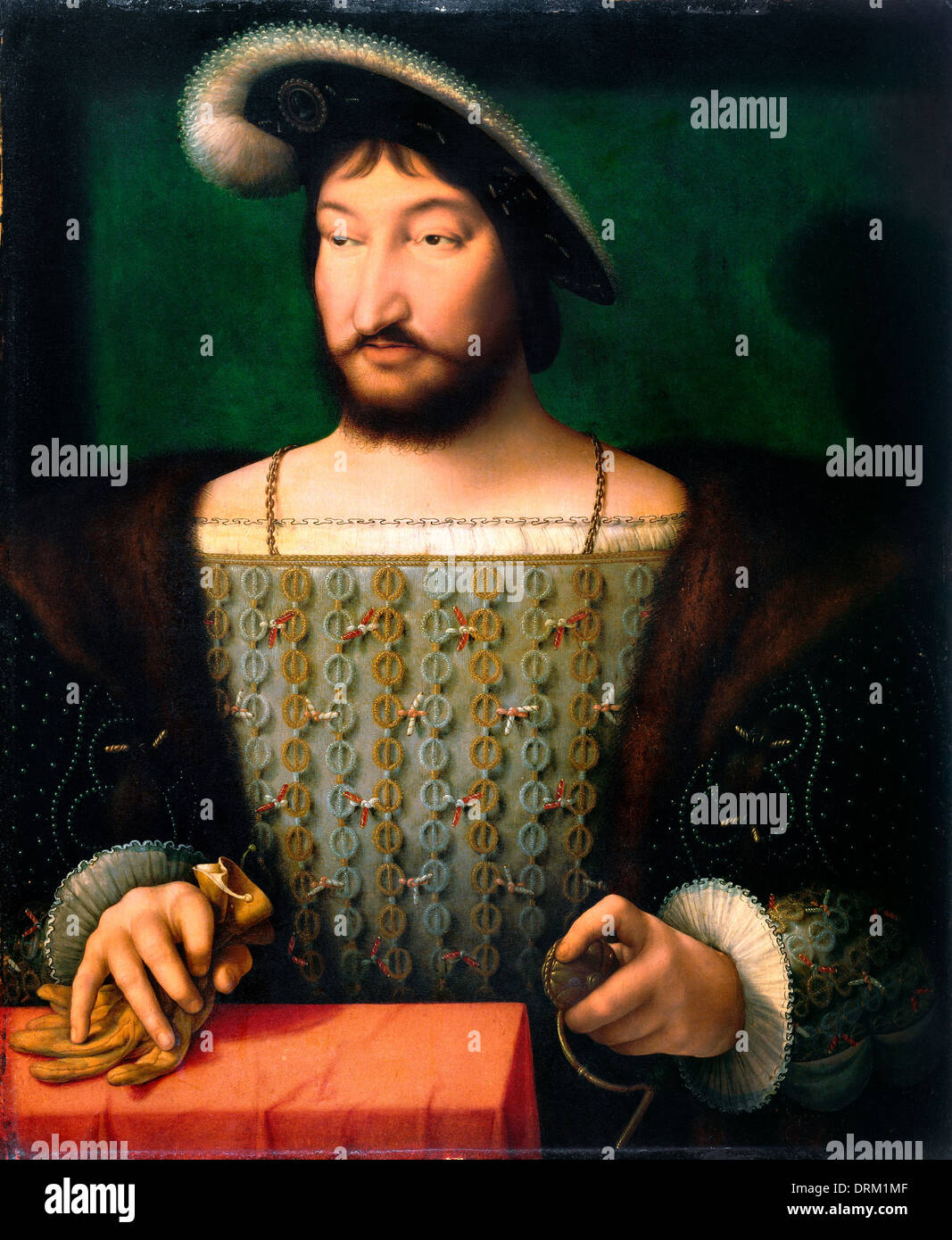 Joos van Cleve, Portrait of Francis I. Circa 1532. Oil on panel. Philadelphia Museum of Art, Pennsylvania, USA. Stock Photo