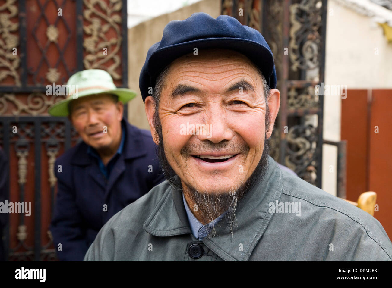 Smiling middle aged Chinese man in Songpan, northwestern Sichuan Stock