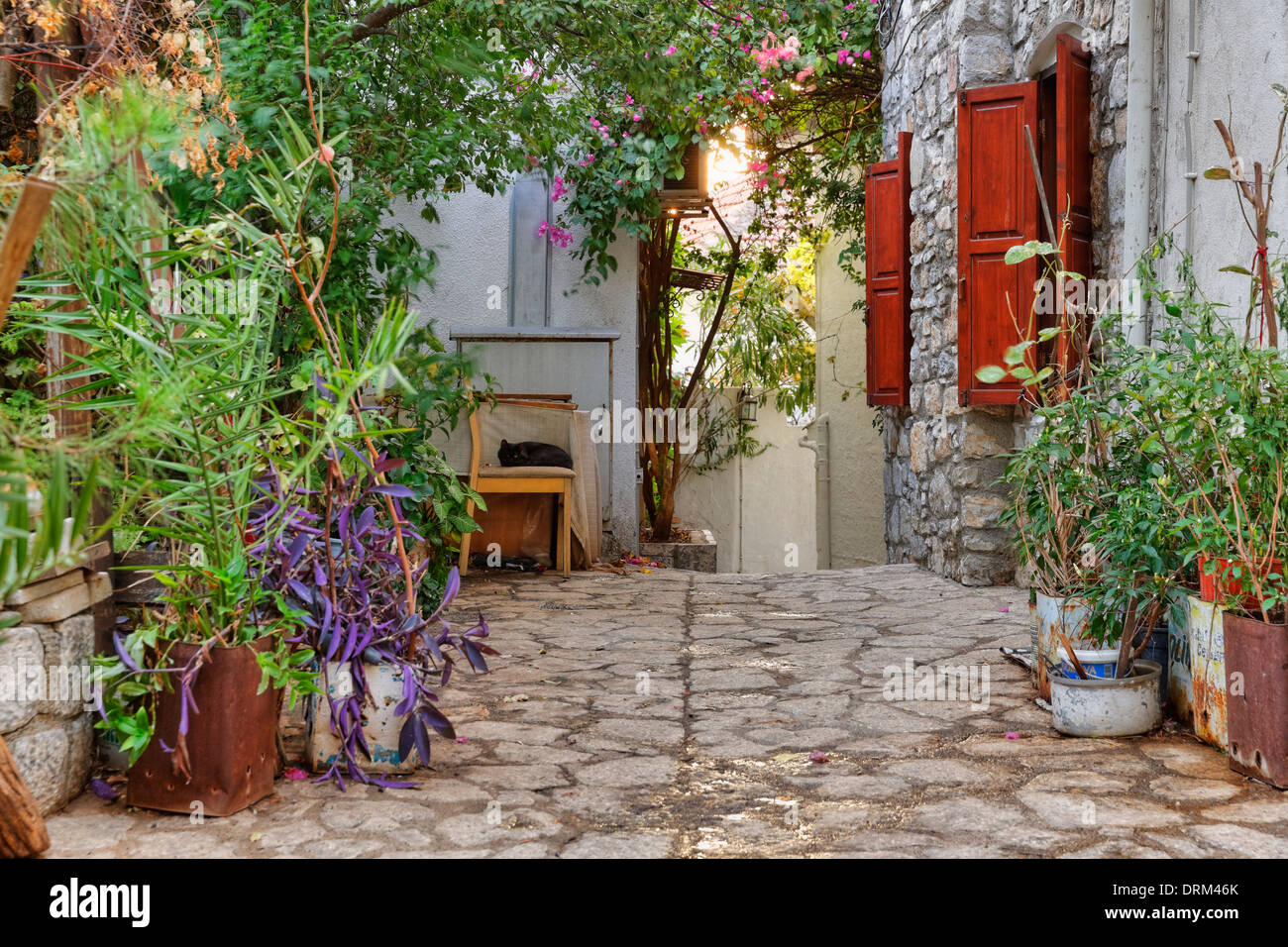 Turkey, Mugla Province, Marmaris, Picturesque alley in the old town Stock Photo