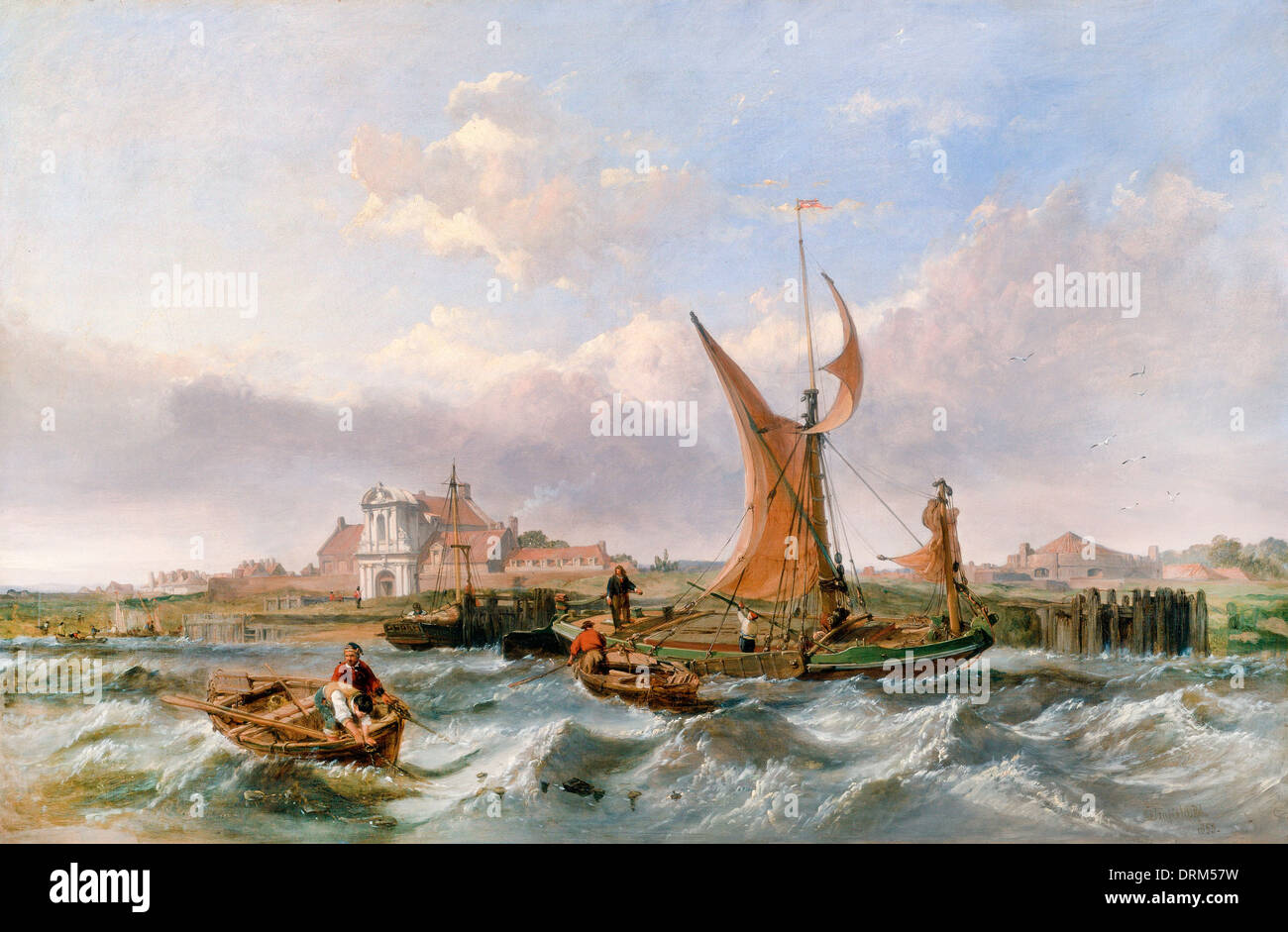 Clarkson Frederick Stanfield, Tilbury Fort--Wind Against the Tide 1853 Oil  on canvas. Yale Center for British Art, New Haven, US Stock Photo - Alamy