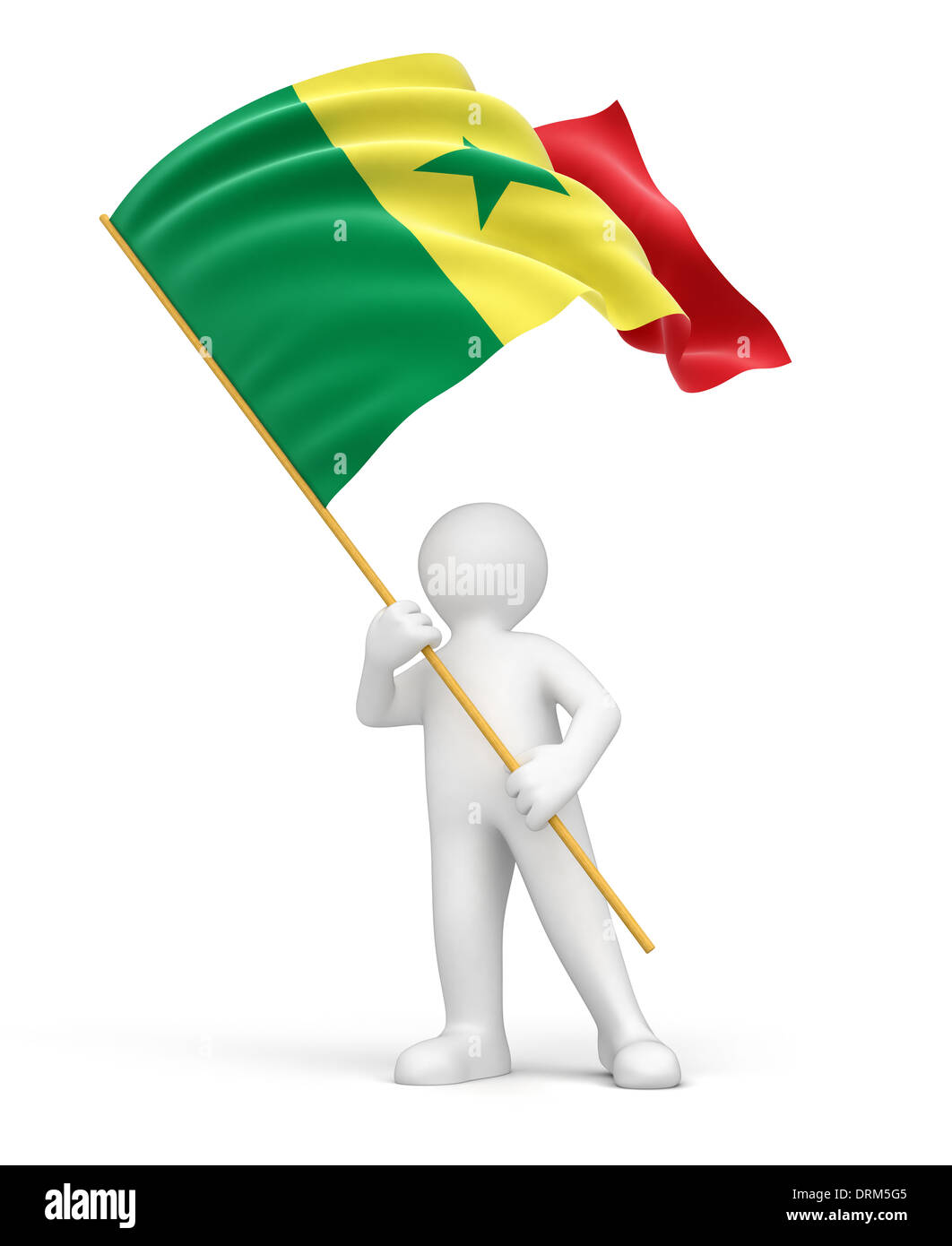 Man And Senegal Flag Clipping Path Included Stock Photo