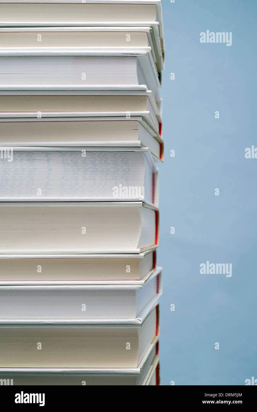 stack of white books, copy space for your text Stock Photo