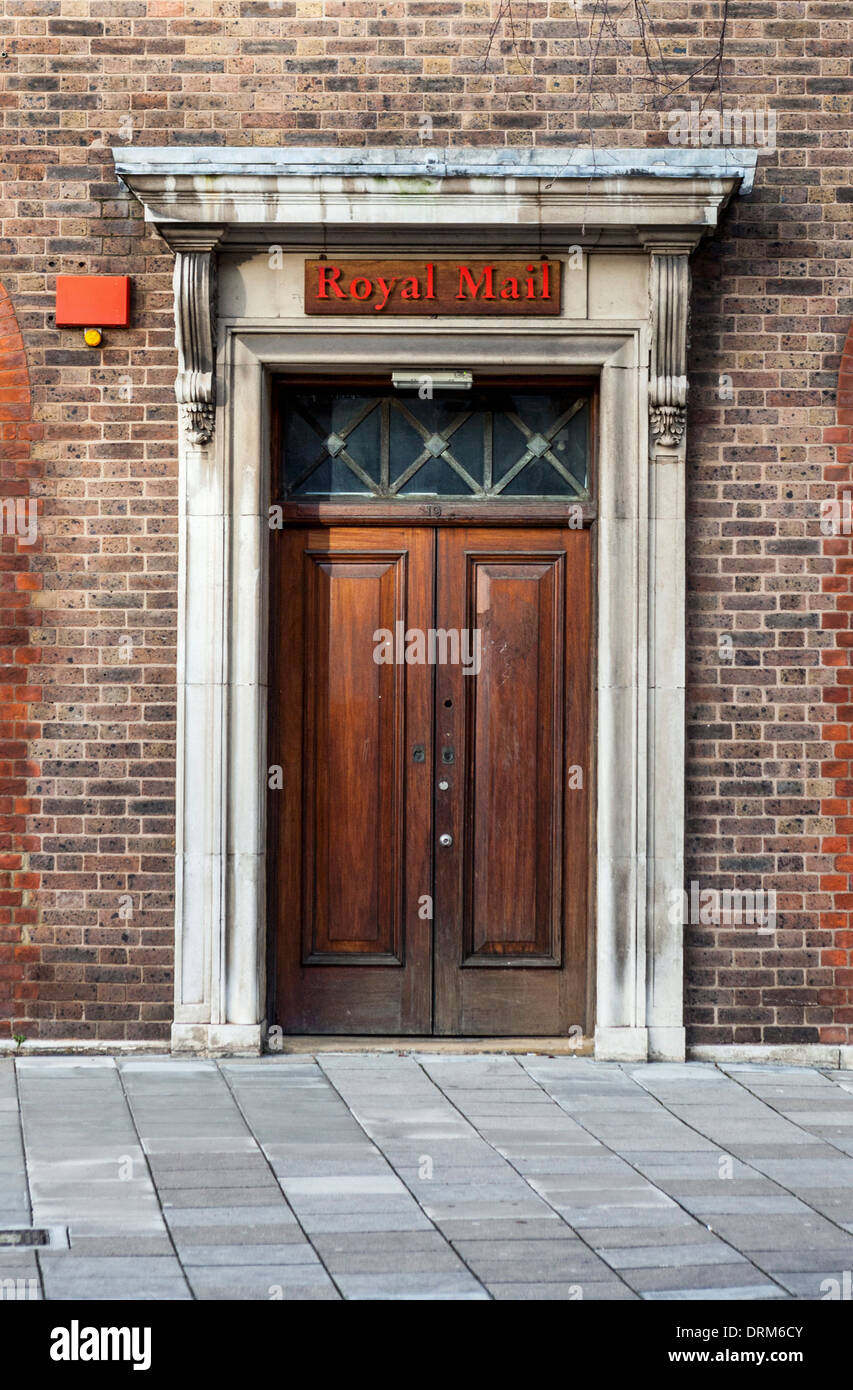 Door of Royal Mail delivery office in Teddington High Street , Greater