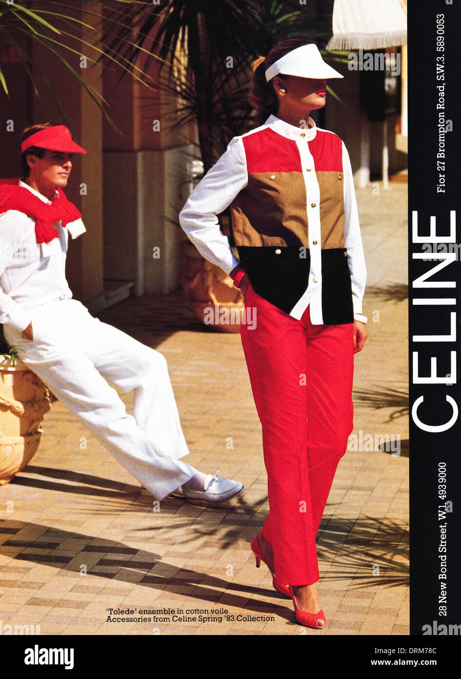 1980s fashion magazine advertisement advertising mens and womens clothes by CELINE of London, advert circa 1983 Stock Photo
