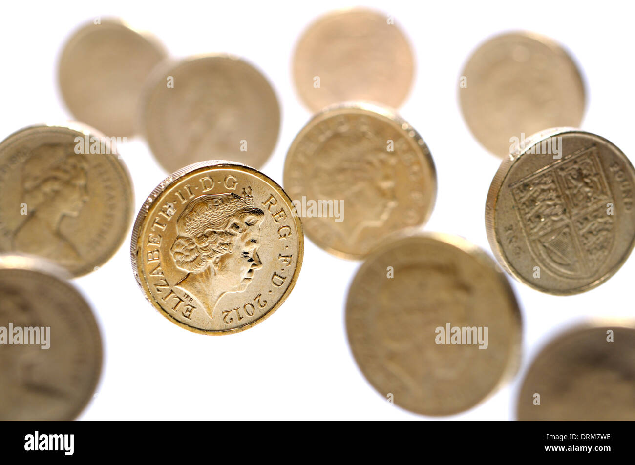 British Pound Coins Stock Photo
