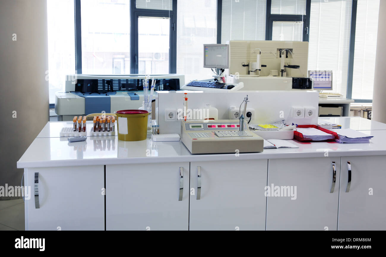 Testing blood samples in laboratory Stock Photo Alamy