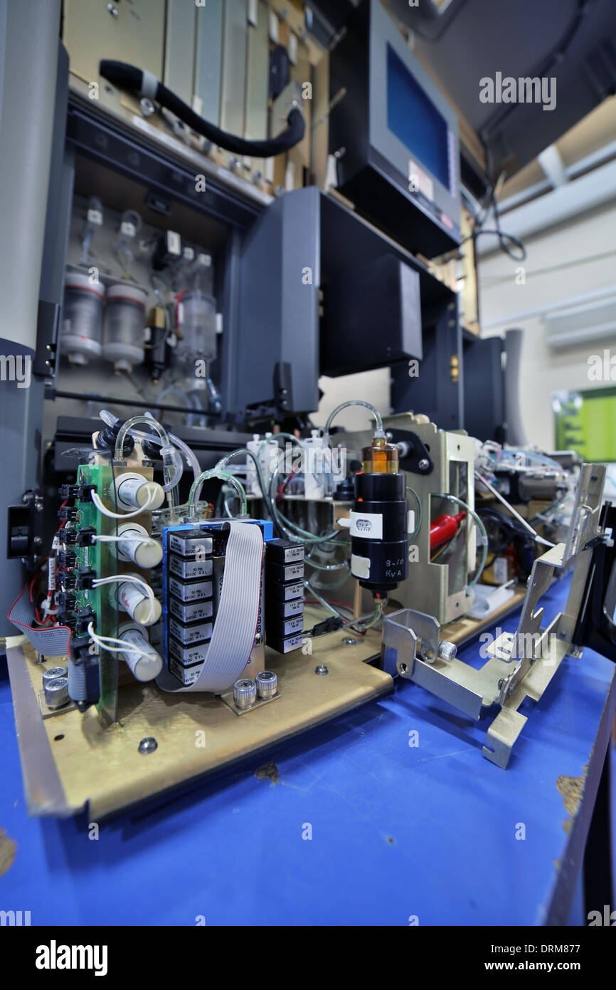 Preparing laboratory equipment Stock Photo