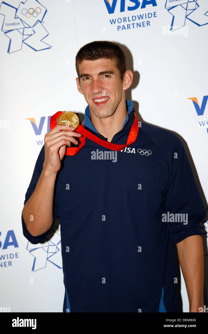 Olympic Gold medallist Michael Phelps in London Stock Photo