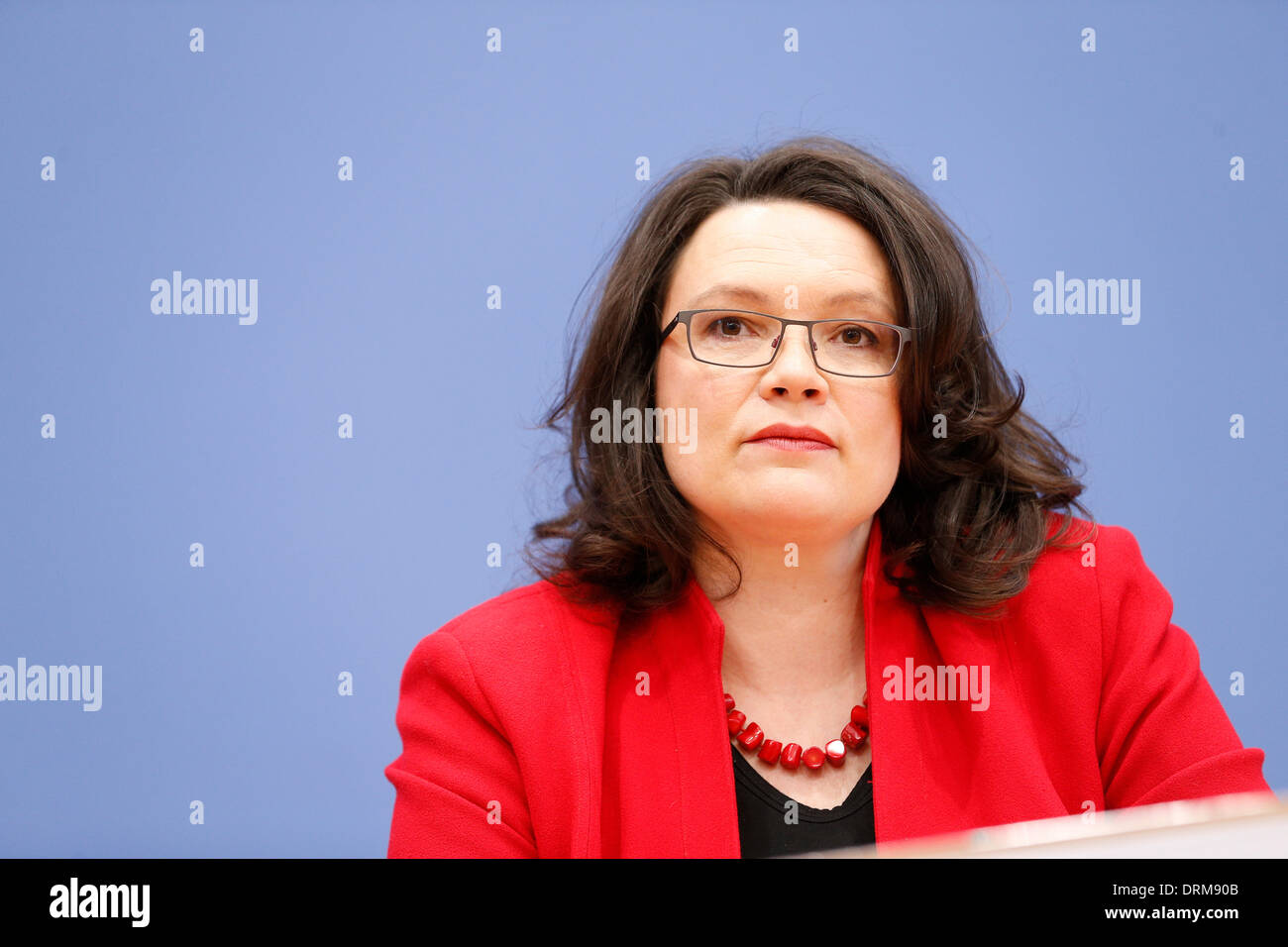 Berlin, Germany. January 29th, 2014. Andrea Nahles (SPD), Minister Of ...