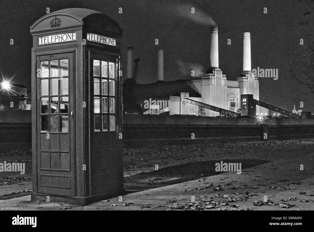 Battersea Power Station, London, England, UK 1980's Stock Photo