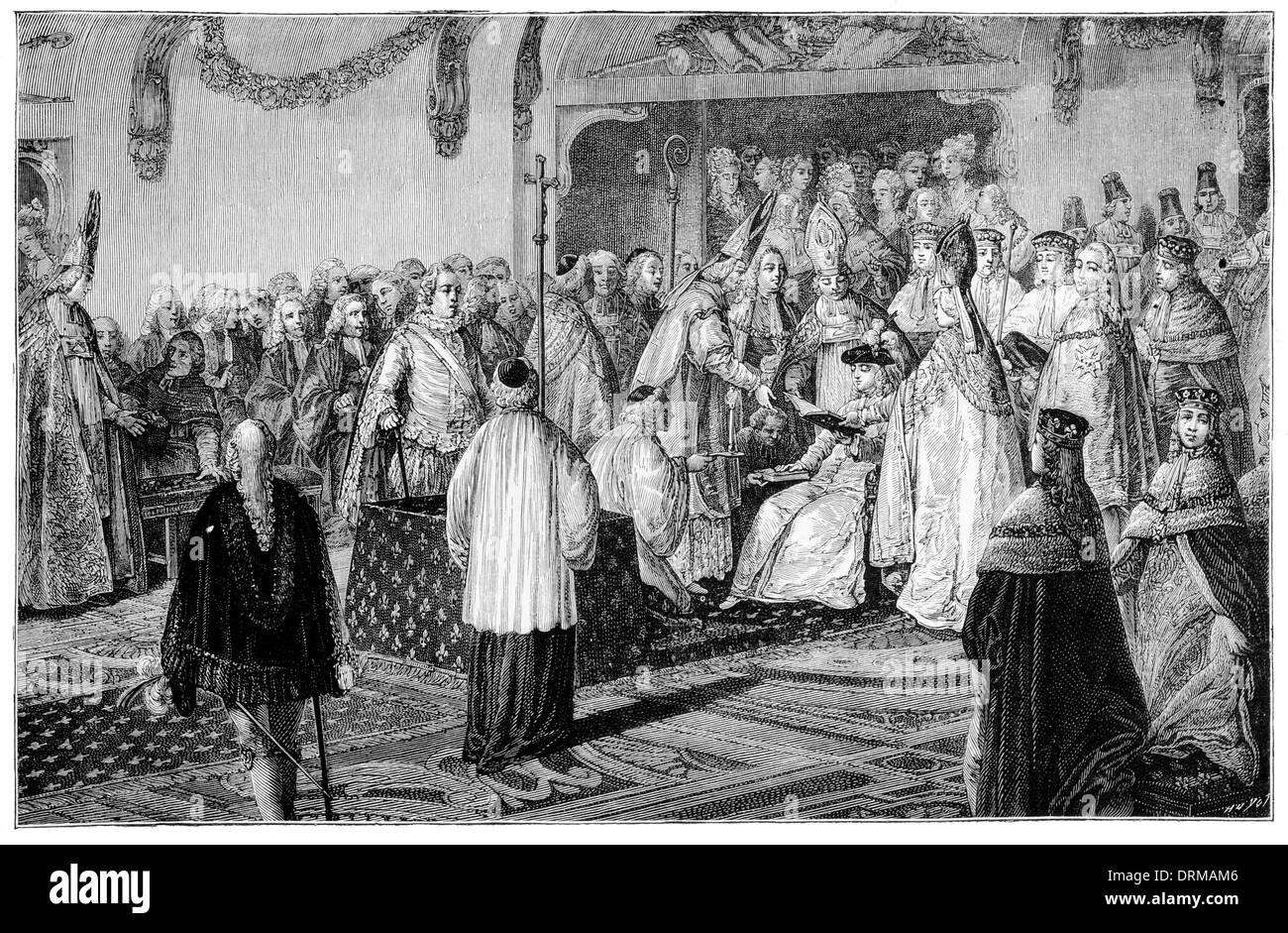 Louis XVI. Taking the Coronation Oath. 1774 Stock Photo Alamy