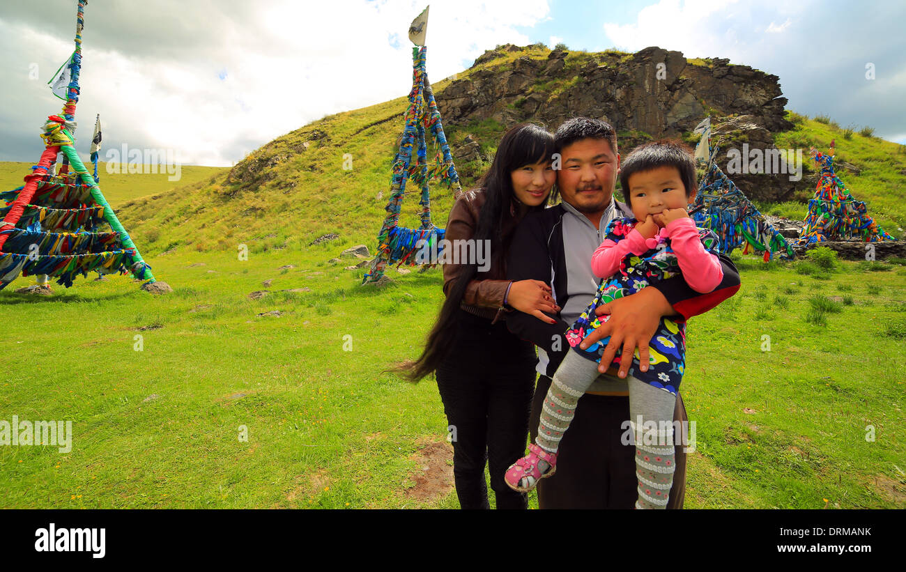 Shaman mongolian family, Ulaanbaatar, Mongolia Stock Photo - Alamy