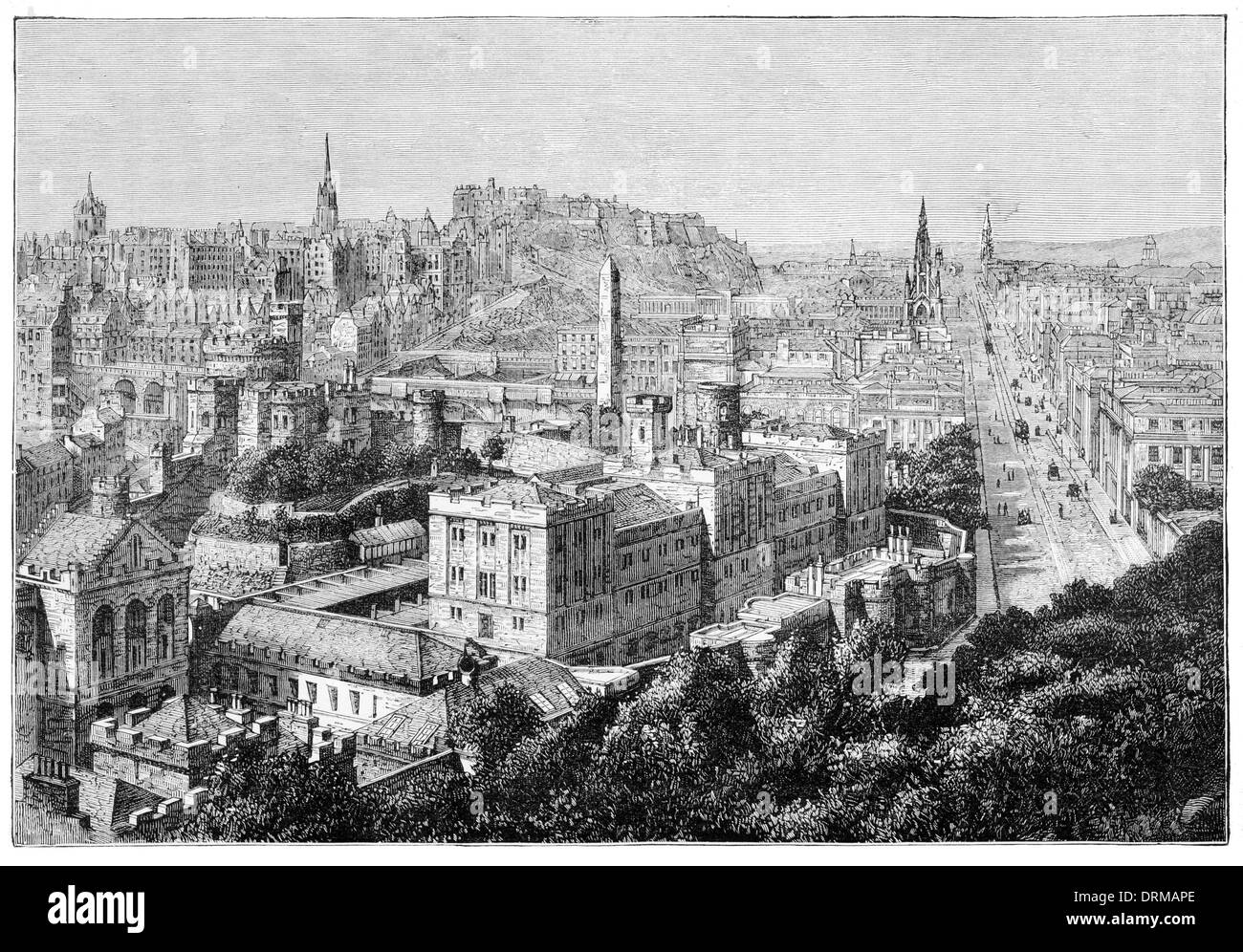 Edinburgh , from Calton Hill circa 1880 Stock Photo