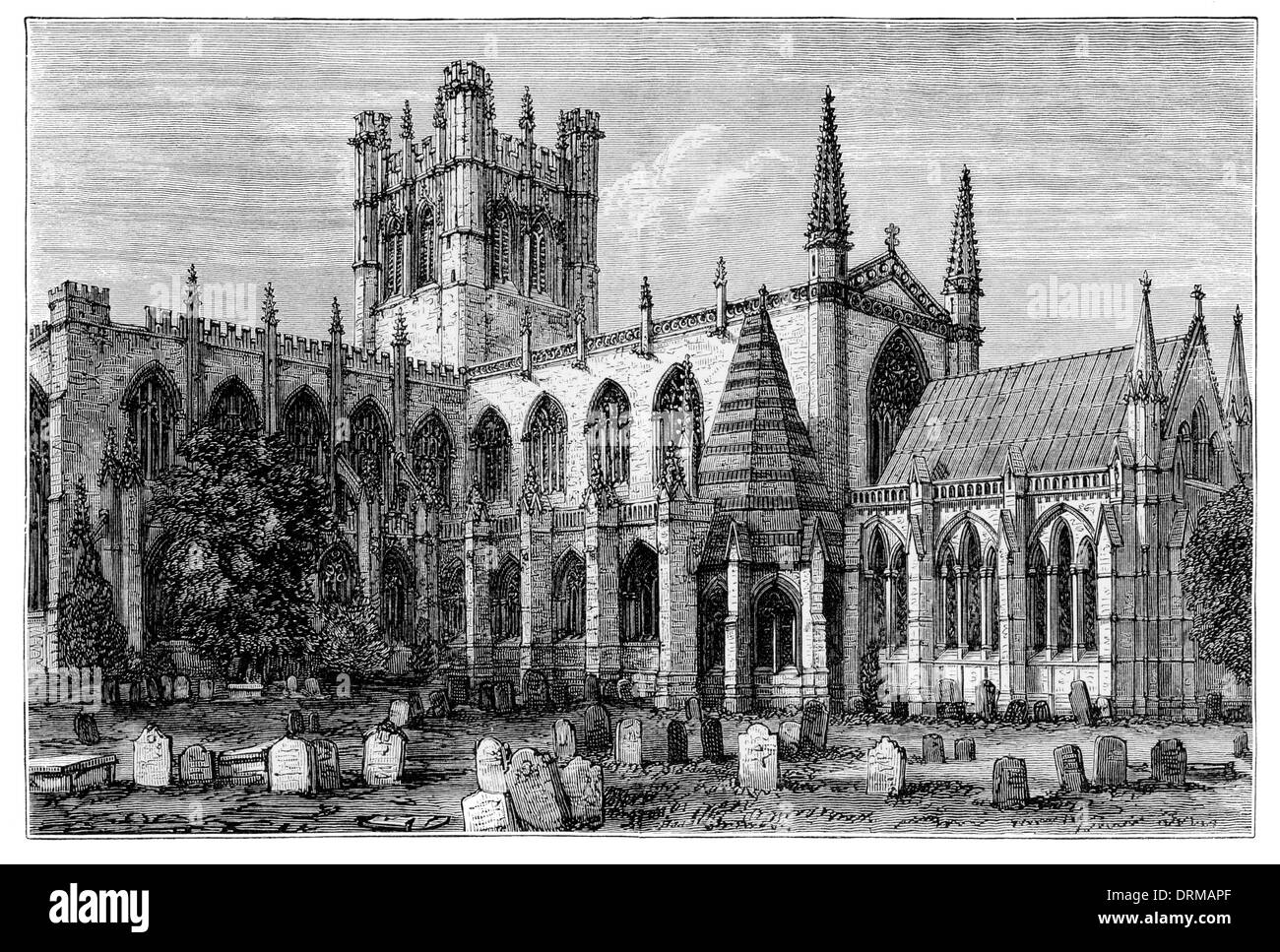 Chester Cathedral circa 1880 Stock Photo