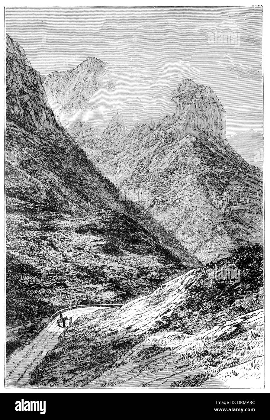 Pass of Glencoe Scotland circa 1850 Stock Photo