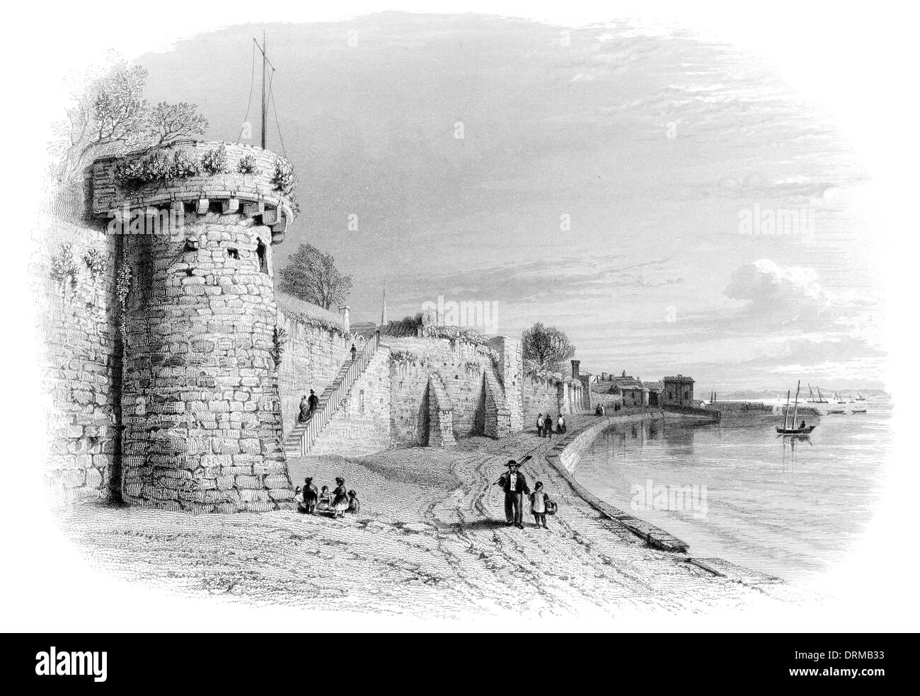 Walls of Southampton ceremonial county of Hampshire on the south coast of England circa 1850 Stock Photo