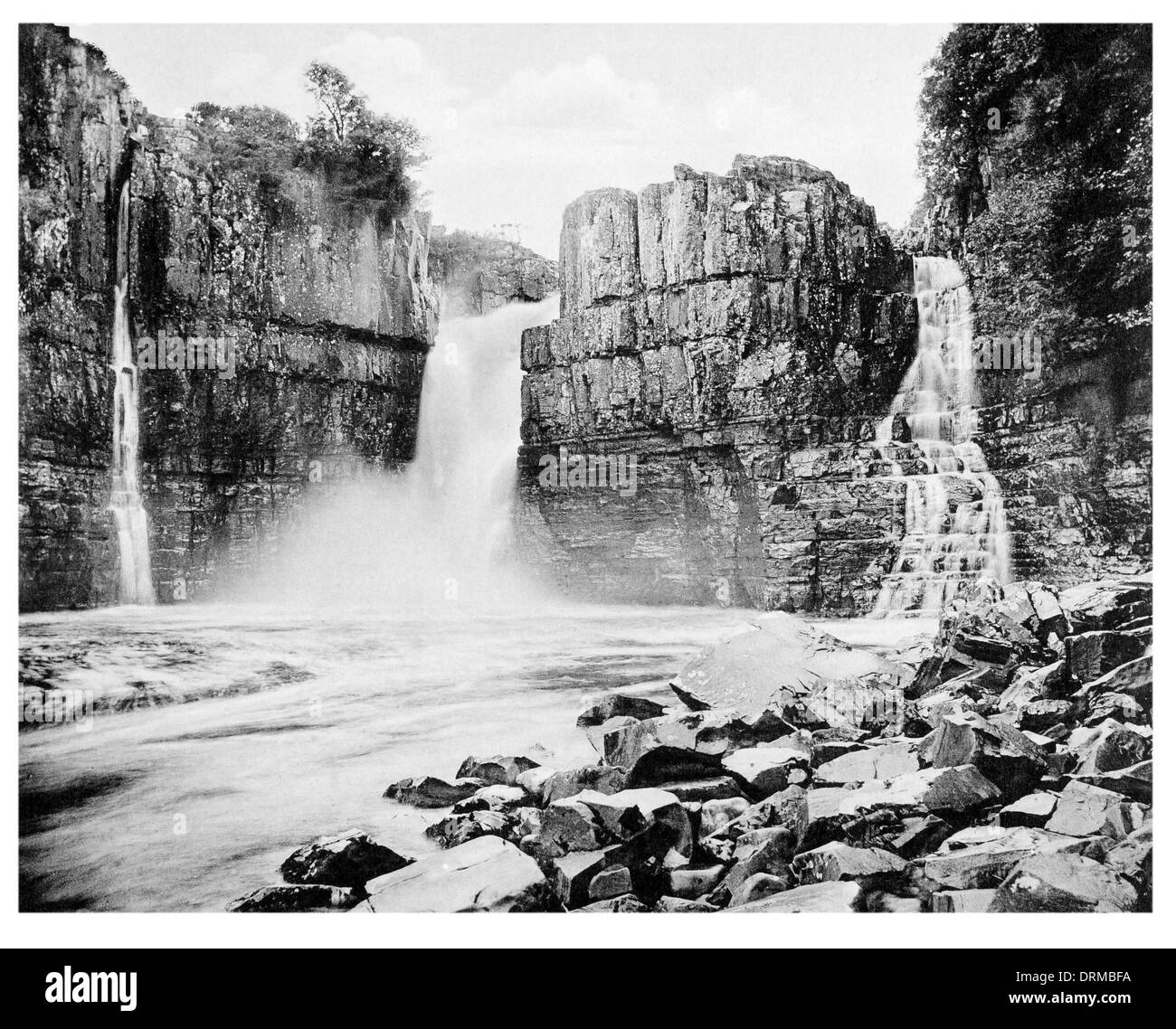 High Force Waterfall Barnard Castle near Middleton in Teesdale, County Durham Photographed Circa 1910 Stock Photo