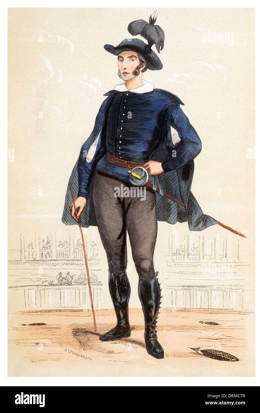 Alguacil Aguazil or Guazil is a judge or governor of a town or fortress, or the master at arms on a vessel circa 1848 Stock Photo