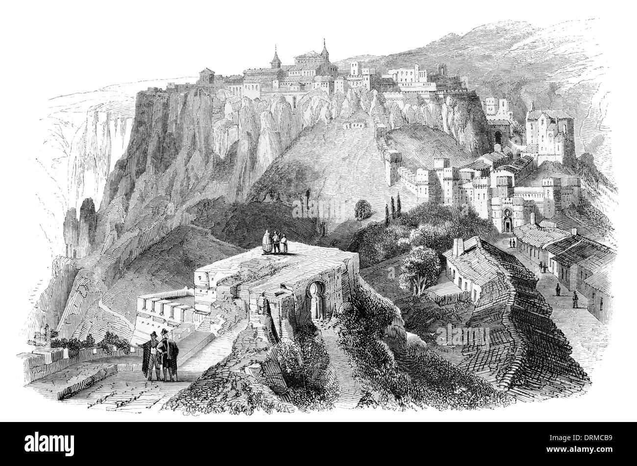 Ronda city in the Spanish province of Málaga Spain circa 1848 Stock ...