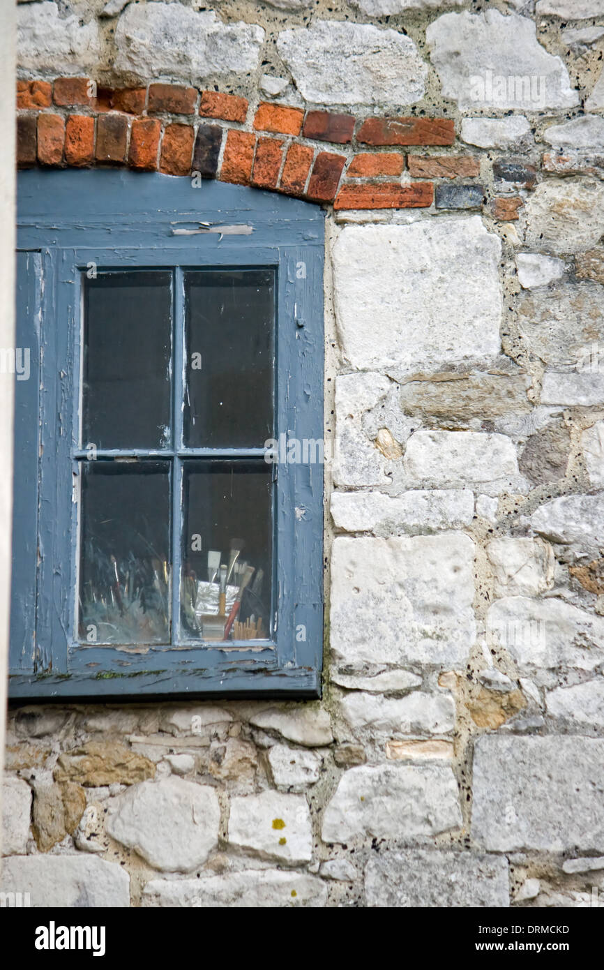 Paint brushes on window sill Stock Photo Alamy